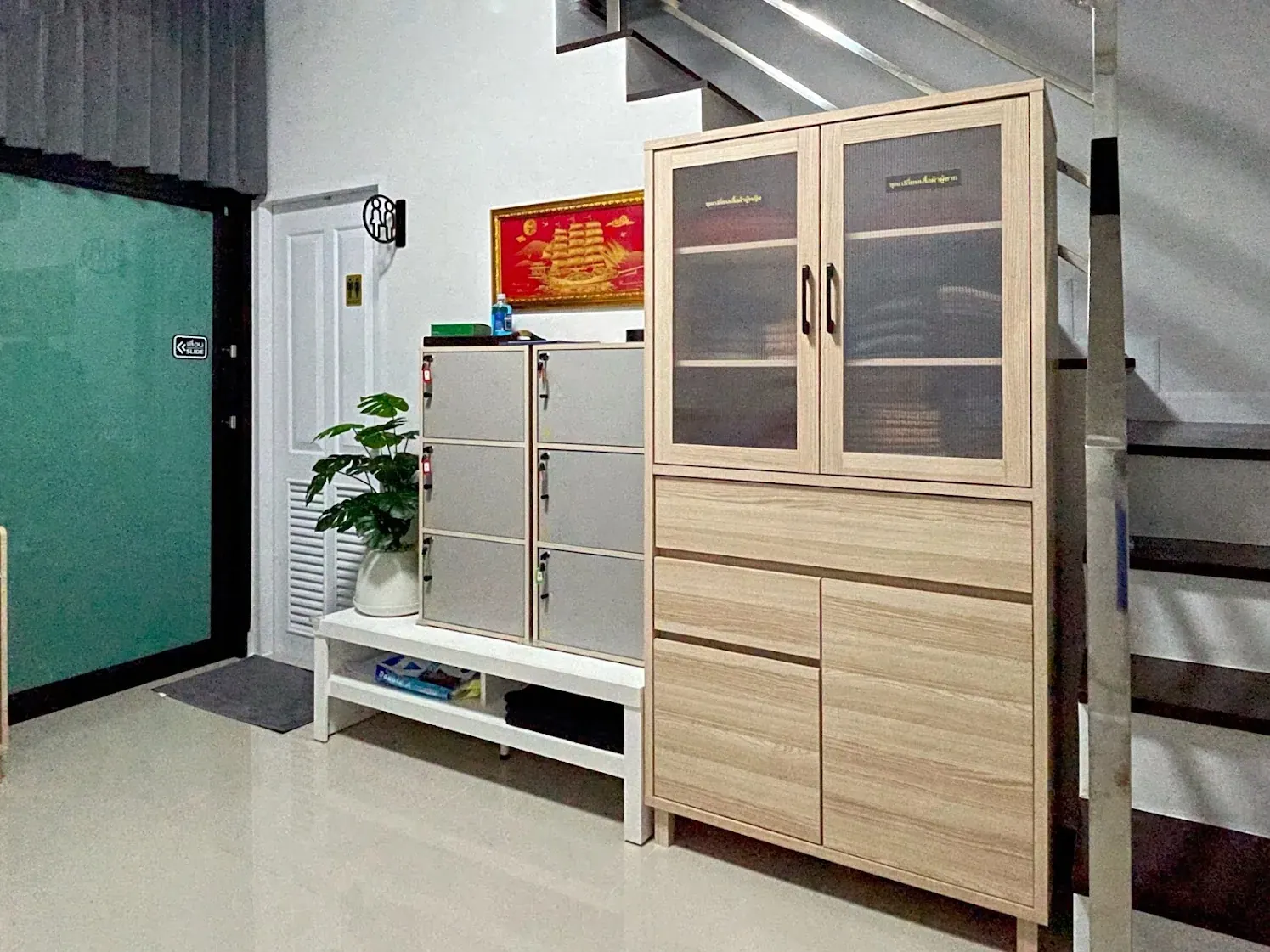 Storage for customers' personal belongings